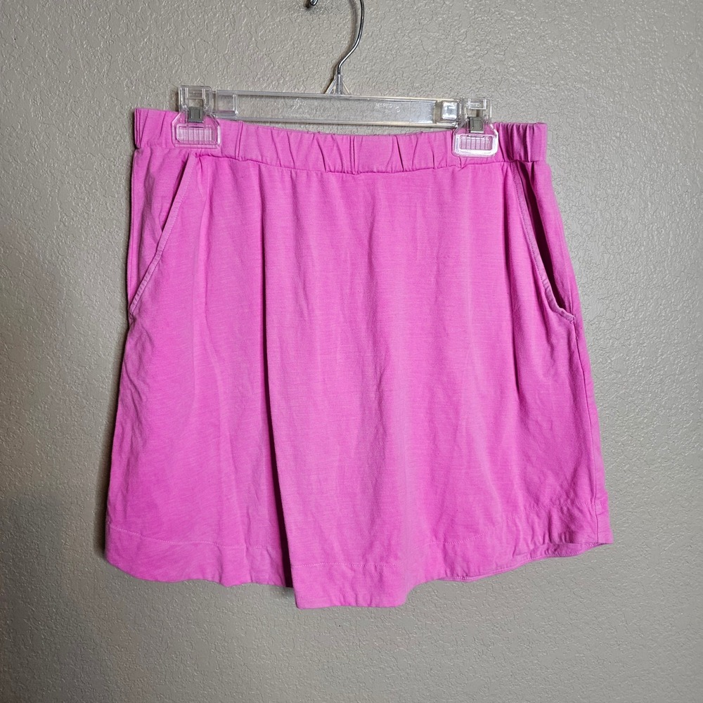 Fresh Produce Hot Pink Jersey Knit Skirt Elastic Waist Pockets Size Medium